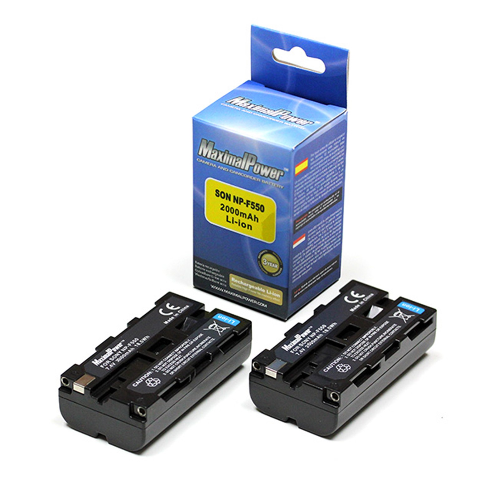 Refuelergy Pack of 2 BATTERIES for Neewer CN-160 LED Video Light Sony NP-F550