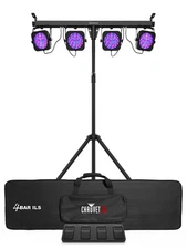 Chauvet DJ 4BAR ILS Wash Lighting System w/(4) Par Lights+Tripod+Footswitch+Bag