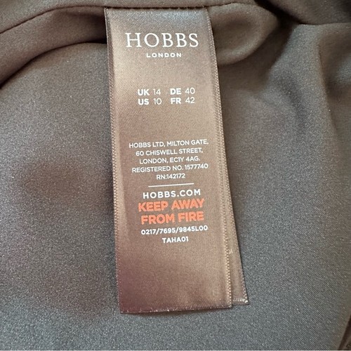 Falda Hobbs London Helena Piqué Negra Hasta la Rodilla Talla 10 Nueva con Etiquetas - Imagen 8 de 10