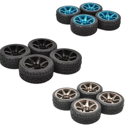 Alufelgen Reifen für Redcat HPI HSP Tamiya TT01 TT02 1/10 RC On Road Car