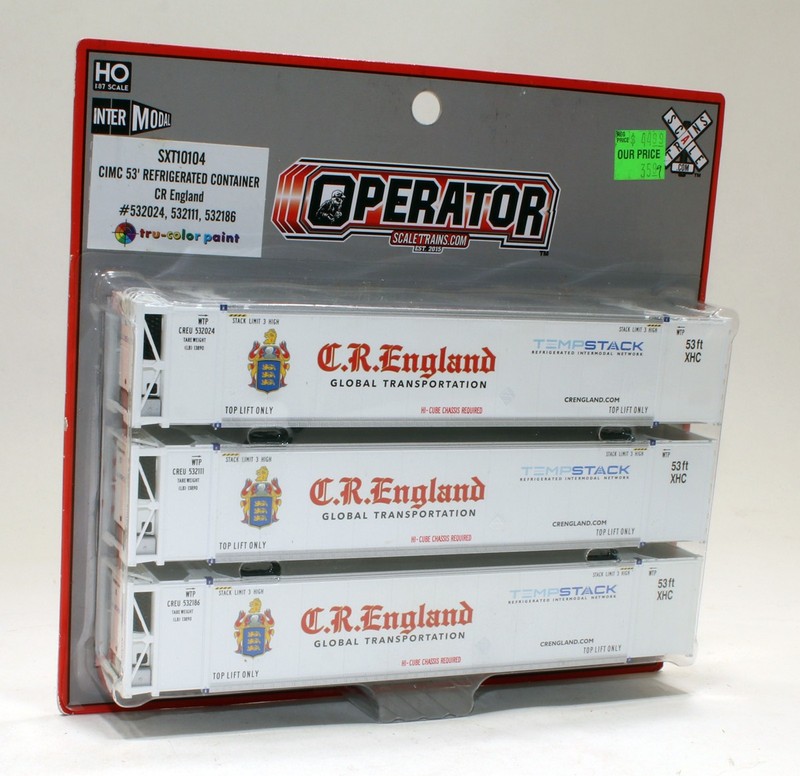 ScaleTrains (3PK) 53' Reefer Containers CR England 532024,532111,532186  HO 1/87