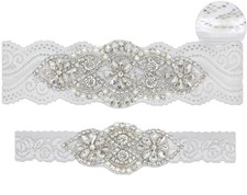 Garters for Bride with Non-Slip Silicone Lace Bridal Wedding Garter Belt Set ...