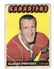 1965/66 Topps Claude Provost Card #8 Montreal Canadiens