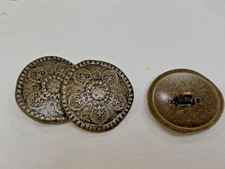 buttons bronze tone metal shank 7/8"- 23mm 5pcs