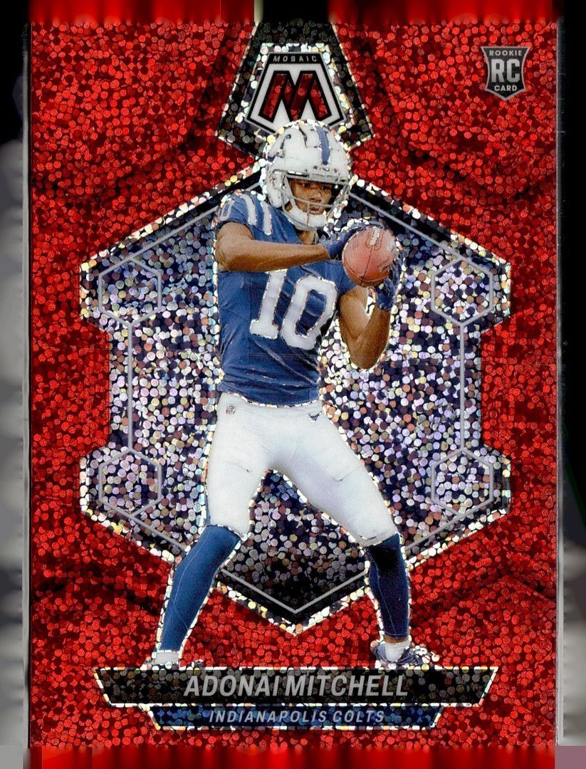 2024 MOSAIC RED SPARKLE ROOKIE 350 Adonai Mitchell Indianapolis Colts