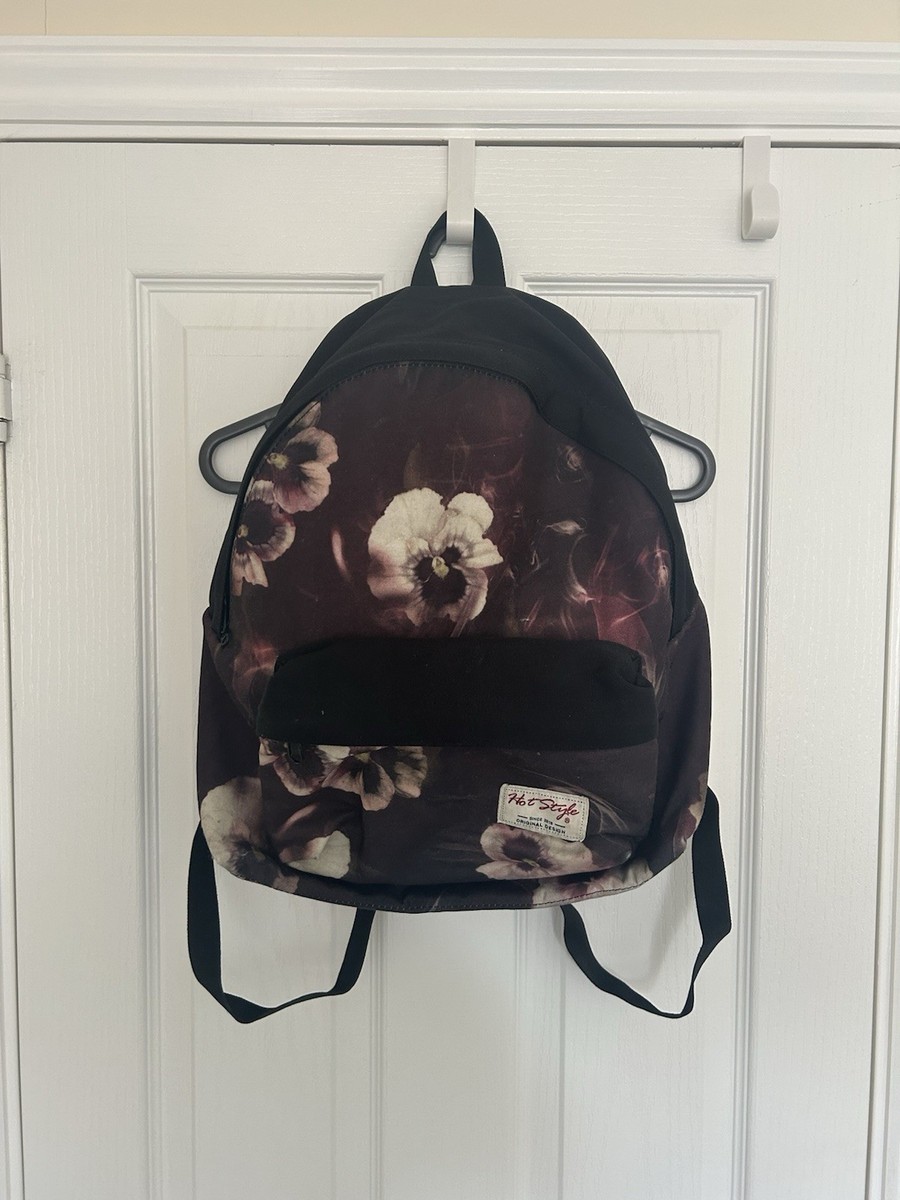 Hotstyle Black Floral Backpack UK - Main Image