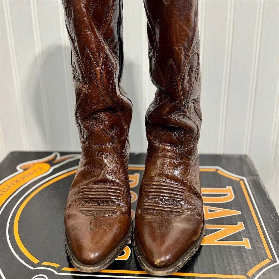 Botas de Vaquero Dan Post Para Mujer Talla 7 M Cuero Mignon Tostado Antiguo Mistie DP3211 Foto 4 de 4