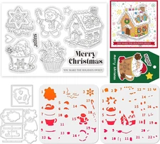 Christmas Stamps and Dies for Card Making Layering Coloring Stencil Sets Snowfla