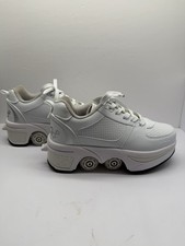 NEW Double Row Deform Wheel Walking Shoes Retractable Roller Skates 7.5
