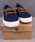 Sperry Women's Crest Vibe Linen Sneaker  Navy  Sz. 7 Wide EE new
