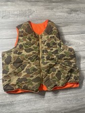 1980s Eddie Bauer Goose Down Duck Camo Vintage Puffer Vest Reversible Large