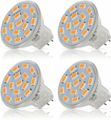 [4 Pack] LED MR11 3W 20W 12V Halogen Replacement GU4 Bi-Pin 3000K Soft White