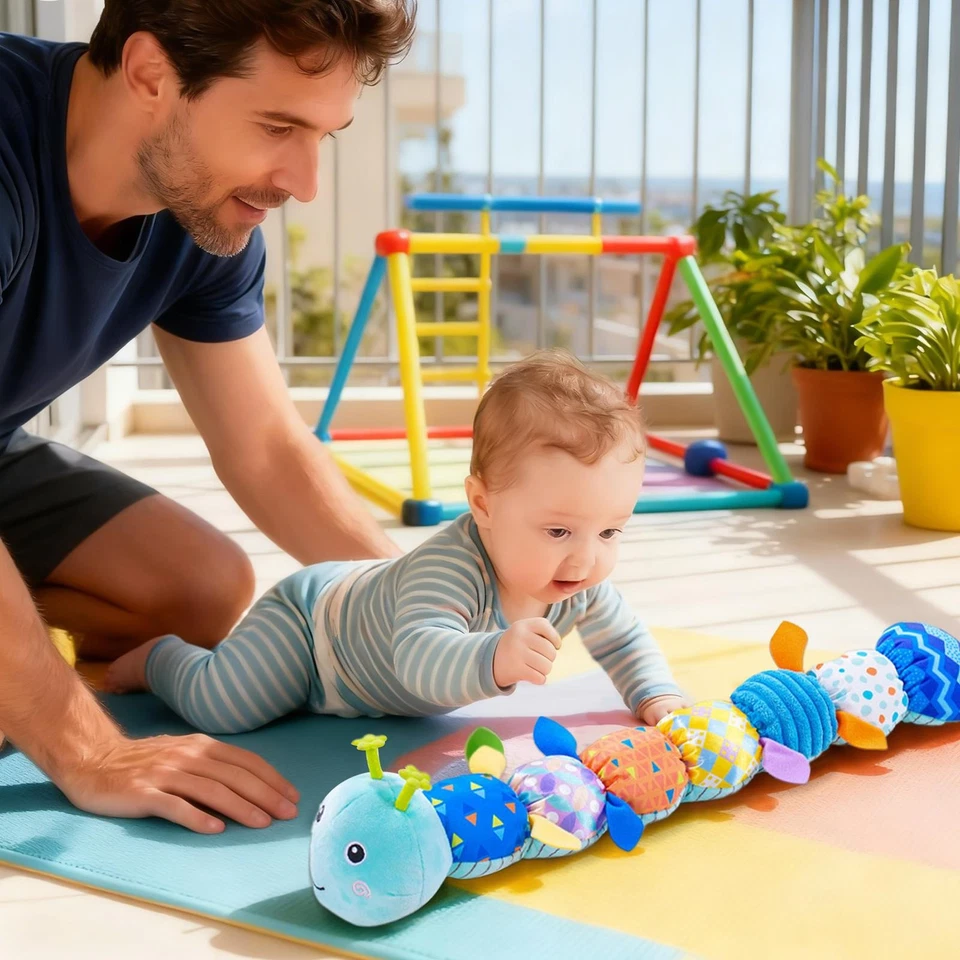 Muñeca de dentición con forma de oruga de felpa sensorial juguetes sensoriales calmantes para niño niña Foto 2 de 4