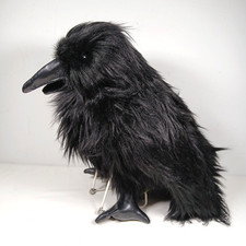 Folkmanis Raven Hand Puppet Retired Handcrafted Lifelike Moveable Beak  Wings