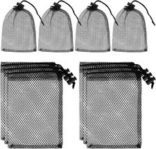 Sliverdew 10PCS Small Mesh Bags Drawstring Black 15cm×10cm 
