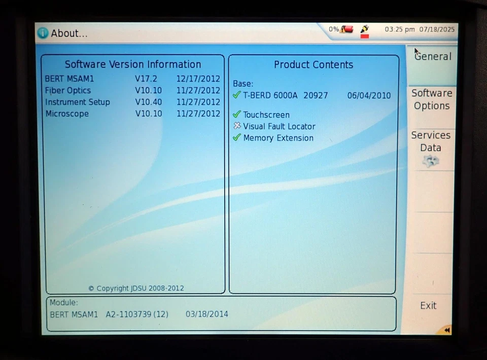 JDSU T-BERD 6000A Compact Network Test Platform TB 6000 A / MTS-6000A - Image 3 of 4