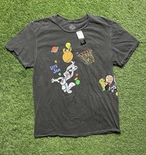 Space Jam Looney Tunes T Shirt Mens Sz M Grey Tune Squad Bugs Bunny Daffy Duck