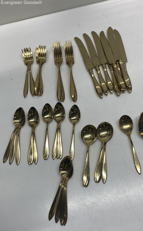 Vintage Dirilyte Regal Patter gold-toned flatware pieces
