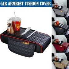 Car Armrest Cushion Center Console Cover With Cup Holdertissue Boxphone Holder
