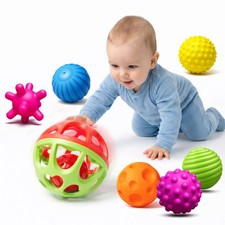 Montessori Sensory Balls, 6PCS Textured Baby Teething Toys for 6-36 Months