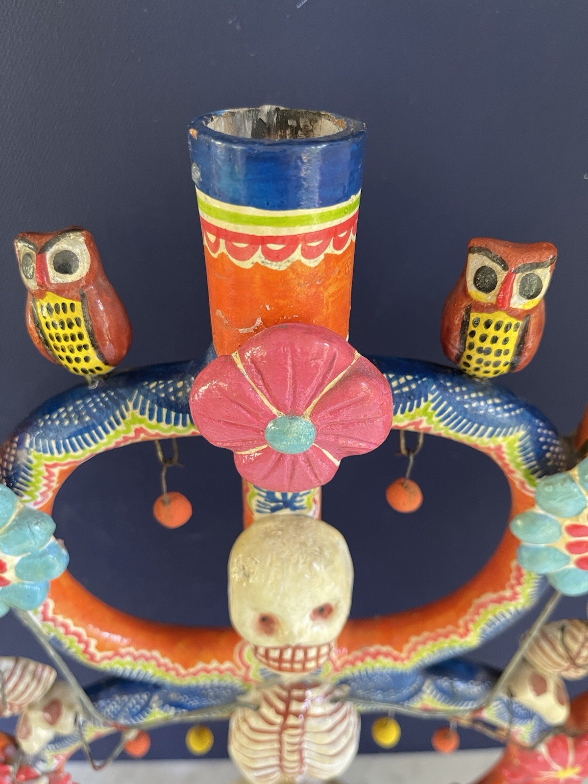 VTG Castillo Tree of Life Candleholder Pottery Day Of  Dead Día de los Muertos