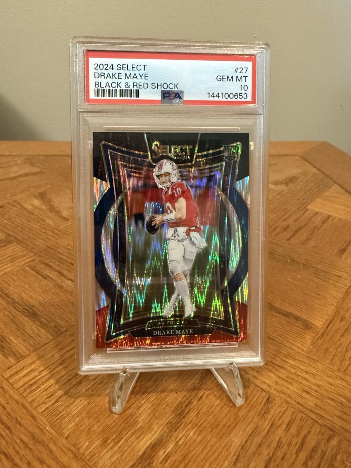 Drake Maye Panini Select #27 Black/Red Shock
