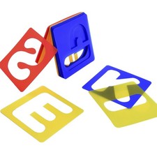 Plastic Letter Stencils 26 Pcs, 4x4 Inch, Alphabet Template, Craft, Multicolor