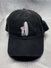 Johnnie-O Hat Cap Strap Back Black Surfer Logo Embroidered Mens Baseball