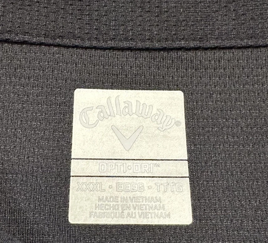 Camisa polo masculina manga longa Opti-Dri preta Callaway 3XL respirável golfe - Imagem 3 de 4