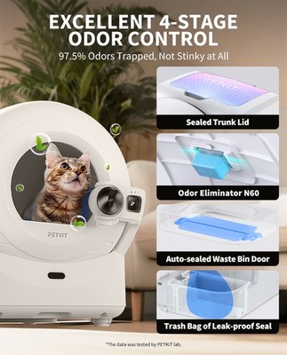 PETKIT Self Cleaning Automatic Cat Litter Box For Multiple Cats Wifi&App  Control | eBay