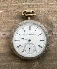 Elgin Grade 105 Mod 5 Sz 16s 11j Movt Pocket Watch Kenosha Open Face Chrome Case