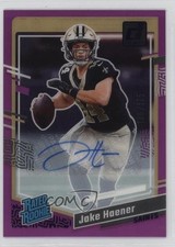2023 Panini Clearly Donruss Purple Auto /175 Jake Haener #63 Auto 1cx3