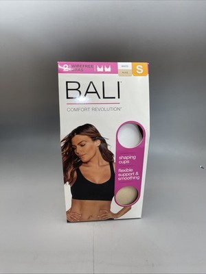 Bali Women's Comfort Revolution Wireless Shaping Bra, 2 Pack Small Nude/White