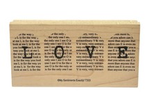Wooden Rubber Stamp My Sentiments Exactly T333 "LOVE" Scrapbooking Crafting Tool