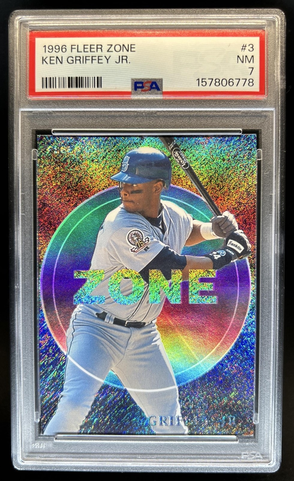 1996 Fleer Ken Griffey Jr. Zone #3 Mariners PSA 7