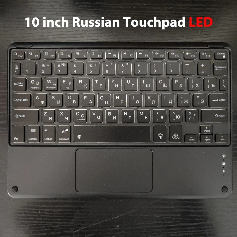 10 in Bluetooth Keyboard Spanish Portuguese Korean Hebrew Italian German Russian - Image 3 of 4