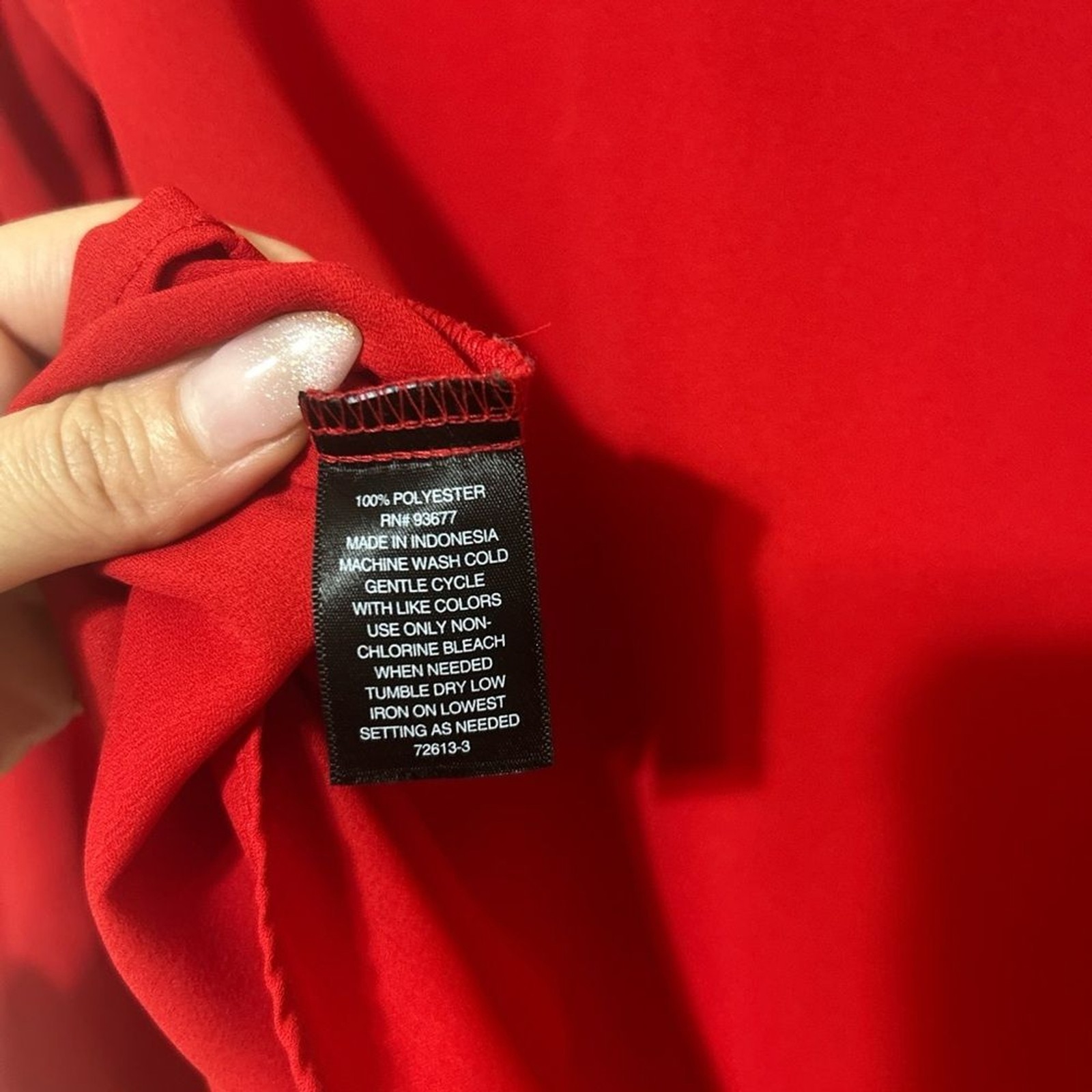 Worthington Solid Red Pleated Split Neck Blouse w… - image 5