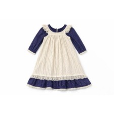 Vintage 1970s Handmade Girls Cottagecore Dress Size 6 Two Piece Frill