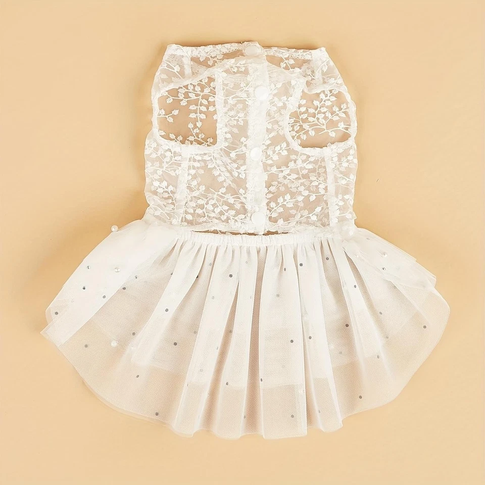 Dog Wedding Party Suit Summer Mesh Dress Suitable for Cats and Dogs - Image 4 of 4