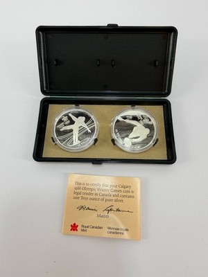 Canada 1988 Calgary Olympic Silver Coin Set 2x $20 Proof 1oz .925 w/ OGP COA