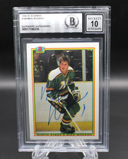MIKE MODANO SIGNED 1990-91 BOWMAN #188 ROOKIE CARD RC BECKETT 10 AUTO BGS BAS!