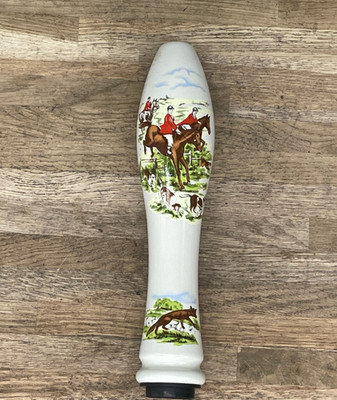 Jagdszene Keramik Bier Zapfhahn Griff 9 Zoll hoch Hausbar Pub Höhle