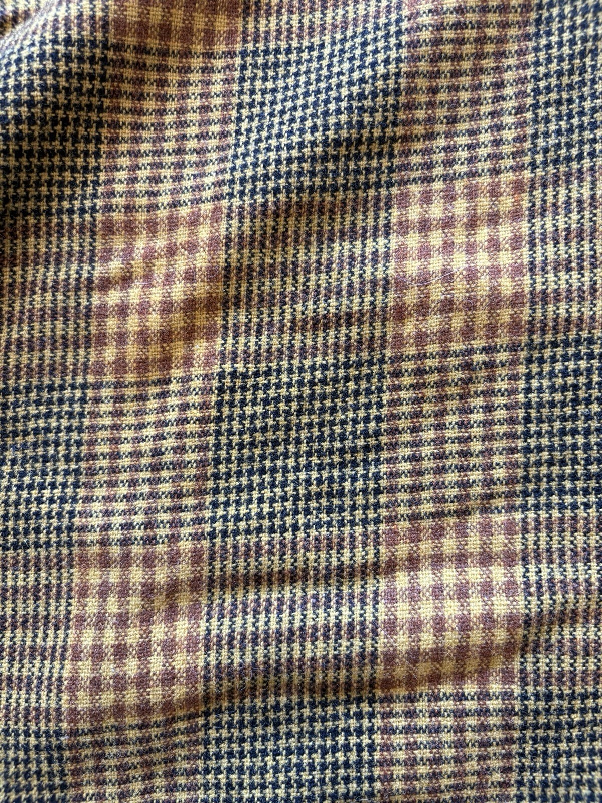 VTG 50s 60s Sears Houndstooth Shirt Jac Shirt Sz Medium Brown Wool Rockabilly