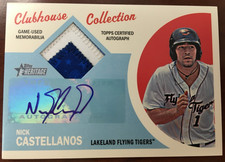 2012 Topps Heritage Clubhouse Relic & Auto Card - Nick Castellanos CCAP-NC 05/10