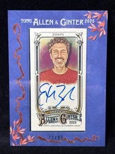 2025 Topps A&G Ethan Zohn Blue Mini Framed #72/99 AUTO Soccer / Reality / #MA-EZ