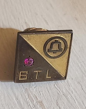 Bell Telephone Laboratories BTL Vintage Lapel Pin - Red Rhinestone Employee Pin