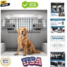 Dog Car Barrier for SUVs, Adjustable Large Pet Gate, Universal-Fit Divider Ca...
