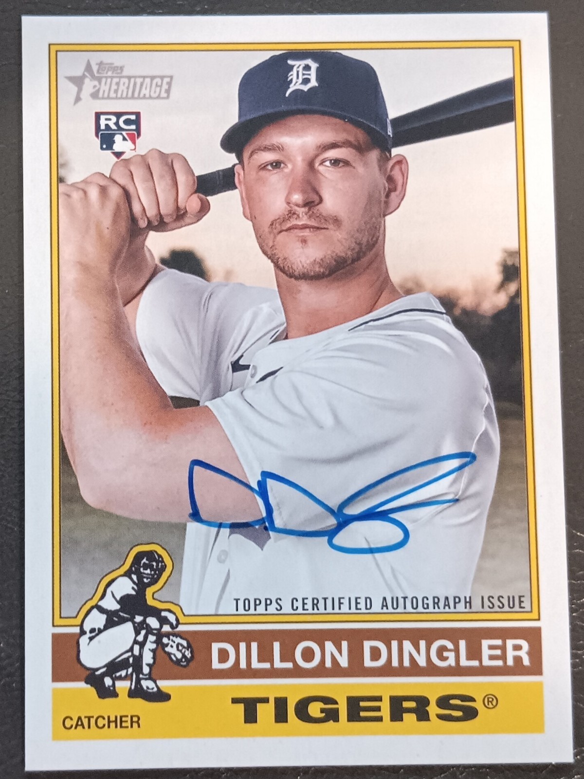 2025 Topps Heritage High Number Dillon Dingler Real One Auto On Card Tigers