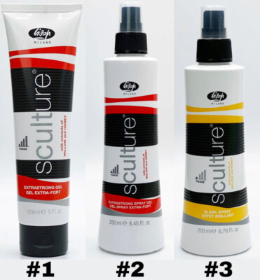 LISAP SCULTURE LINE: Extra Strong Gel, Extra Strong Spray Gel, Sleek Spray 