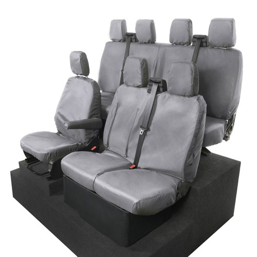 FORD TRANSIT LEADER (2014 ON) TAILORED FRONT & REAR SEAT COVERS 120 180 GREY - Picture 2 of 24